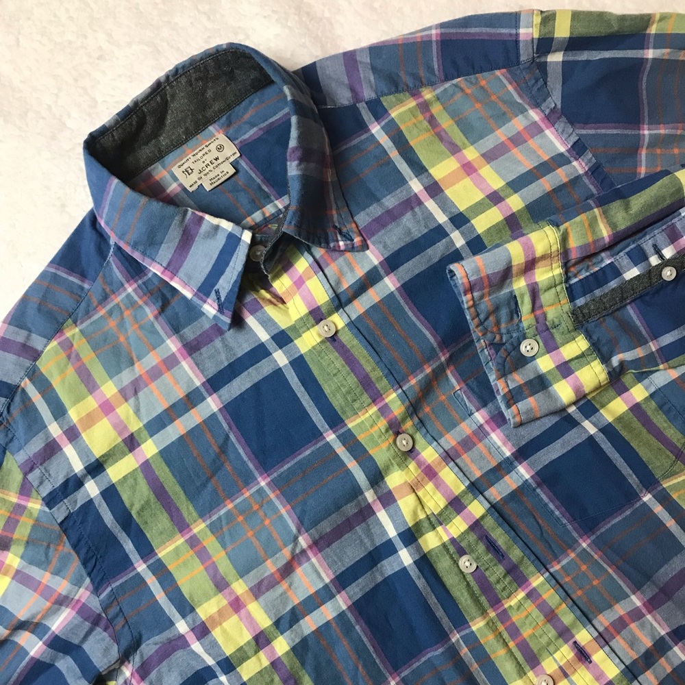 J.Crew button down long sleeve colorful shirt
